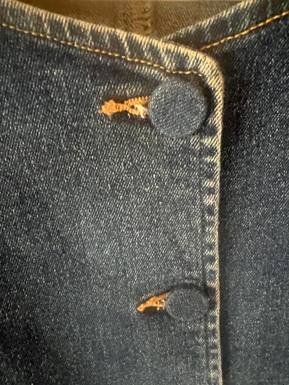 Women's Dark Blue Denim Vest - Classic Jeans Style - Picture 3 of 4
